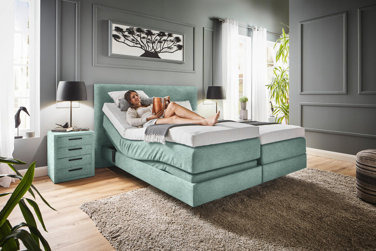 BOXSPRINGBETT 180/200 cm  in Türkis  - Türkis, Konventionell, Holz/Textil (180/200cm) - Dieter Knoll