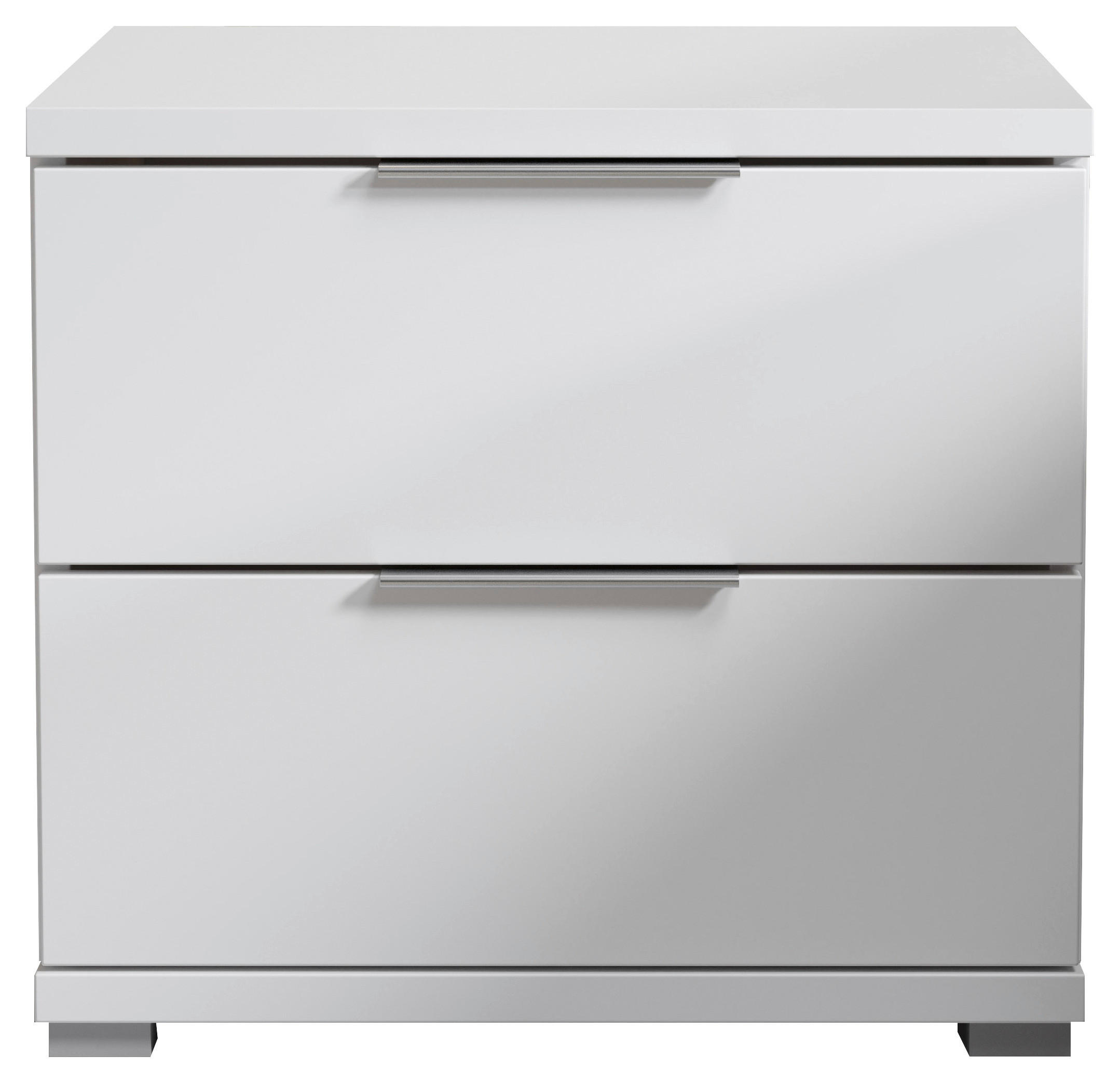 NACHTSCHRANK 46/43/42 cm  - Alufarben/Weiß, KONVENTIONELL, Holzwerkstoff/Kunststoff (46/43/42cm) - Boxxx