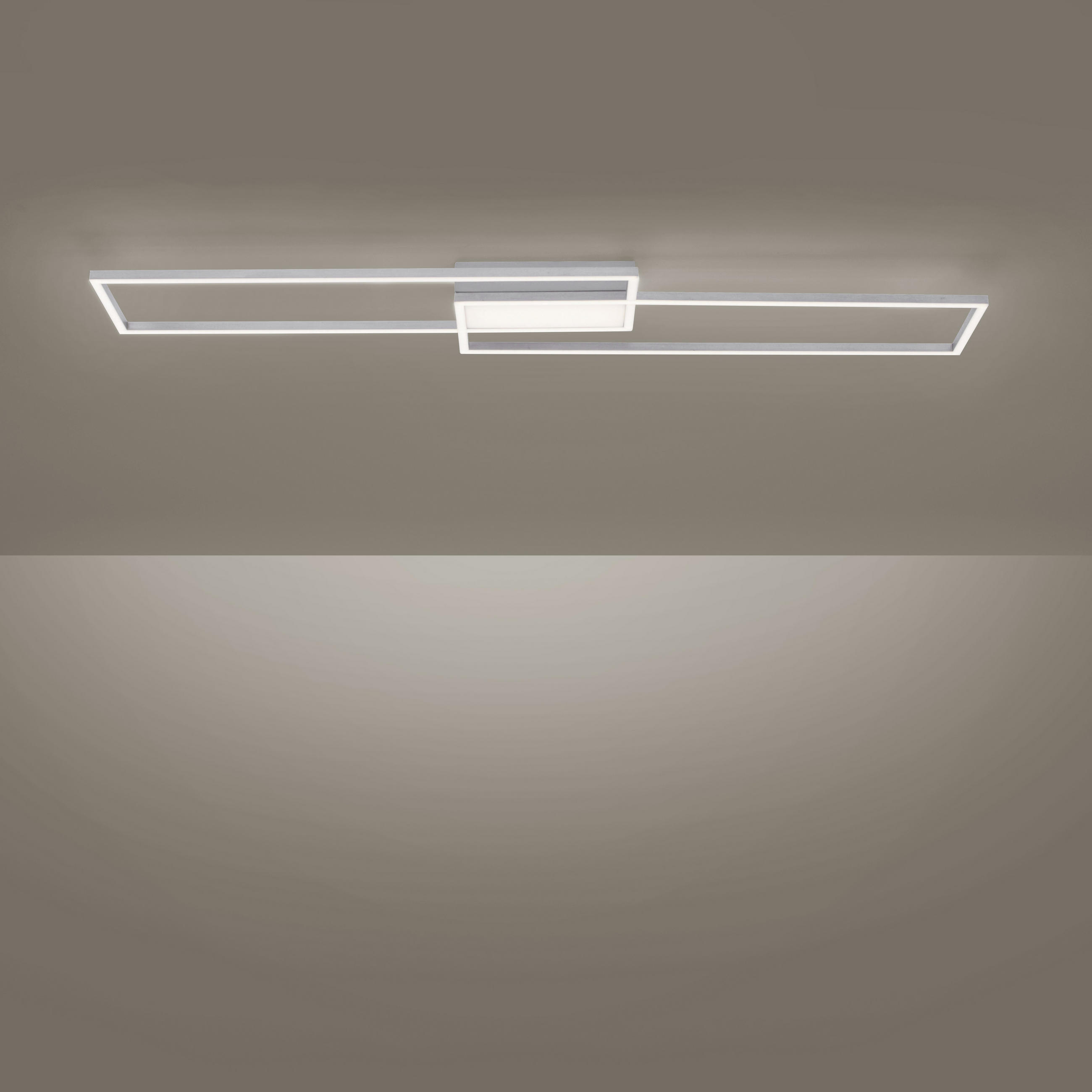 LED-Deckenleuchte Asmin 109,5/25,5/6 cm   - Silberfarben, Basics, Kunststoff/Metall (109,5/25,5/6cm)