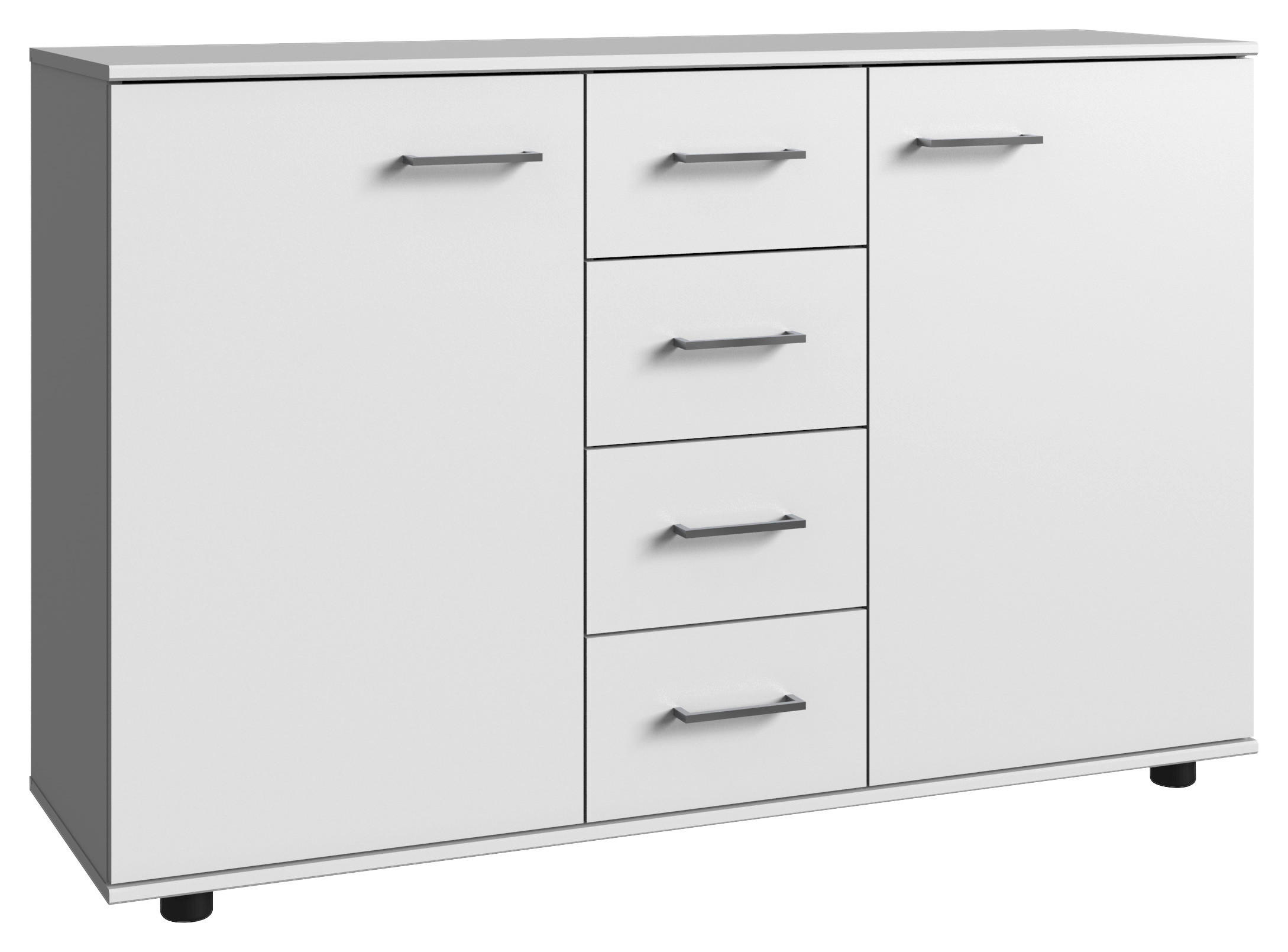 KOMÓD 130/83/41 cm - Fehér/Fekete, Design, Faalapú anyag/Műanyag (130/83/41cm) - Ti'me