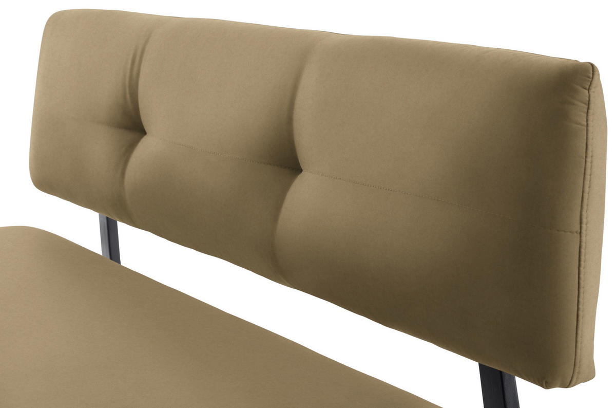 SITZBANK 180/86/60 cm  in Schwarz, Olivgrün  - Schwarz/Olivgrün, MODERN, Textil/Metall (180/86/60cm) - Cantus