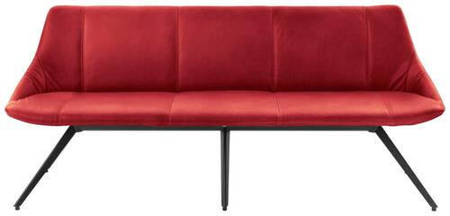 SITZBANK 195/88/62 cm Echtleder Rot, Anthrazit Metall  - Anthrazit/Rot, Design, Leder/Metall (195/88/62cm) - Bert Plantagie