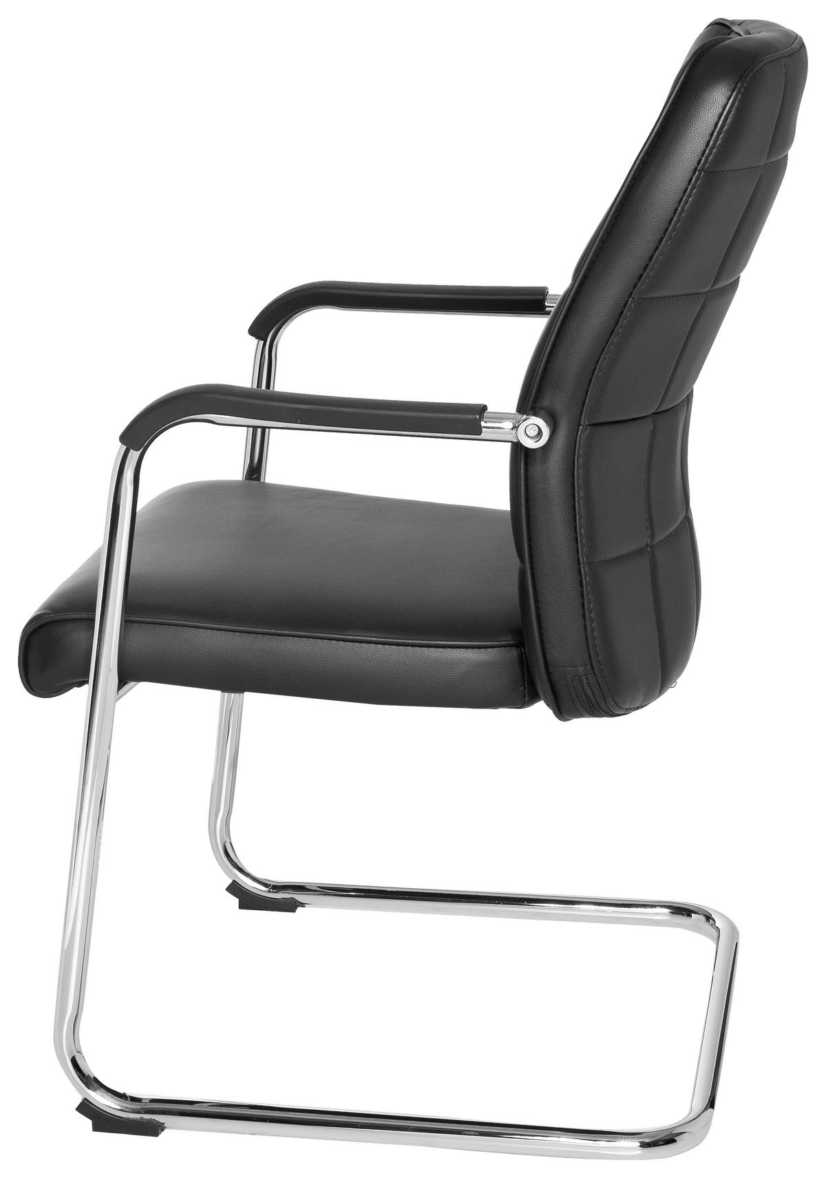 BESUCHERSTUHL Schwarz  - Chromfarben/Schwarz, MODERN, Kunststoff/Textil (55/94/43cm) - MID.YOU