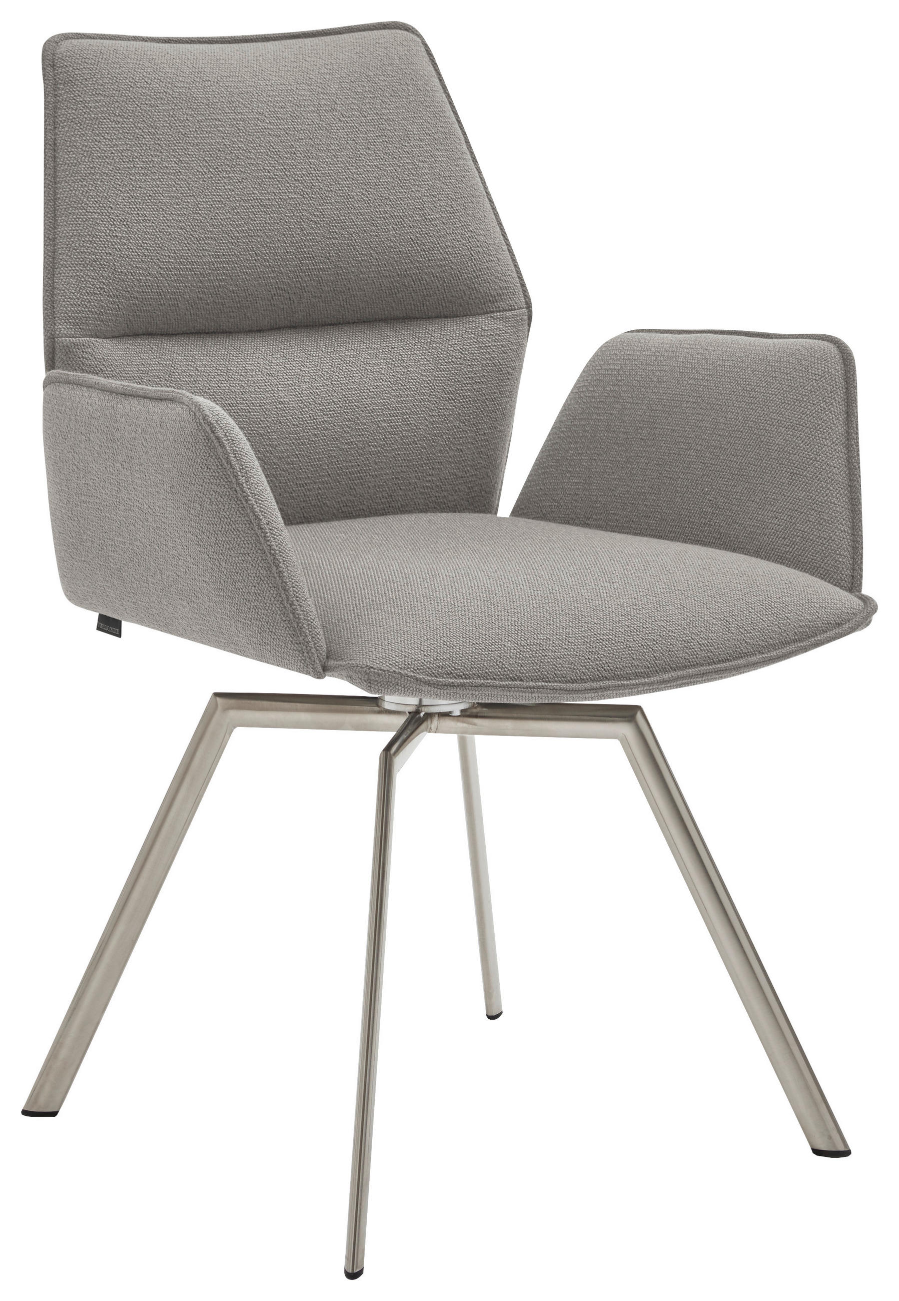 ARMLEHNSTUHL  in Stahl  - Edelstahlfarben/Graubraun, Design, Textil/Metall (63/86/60cm) - Venjakob