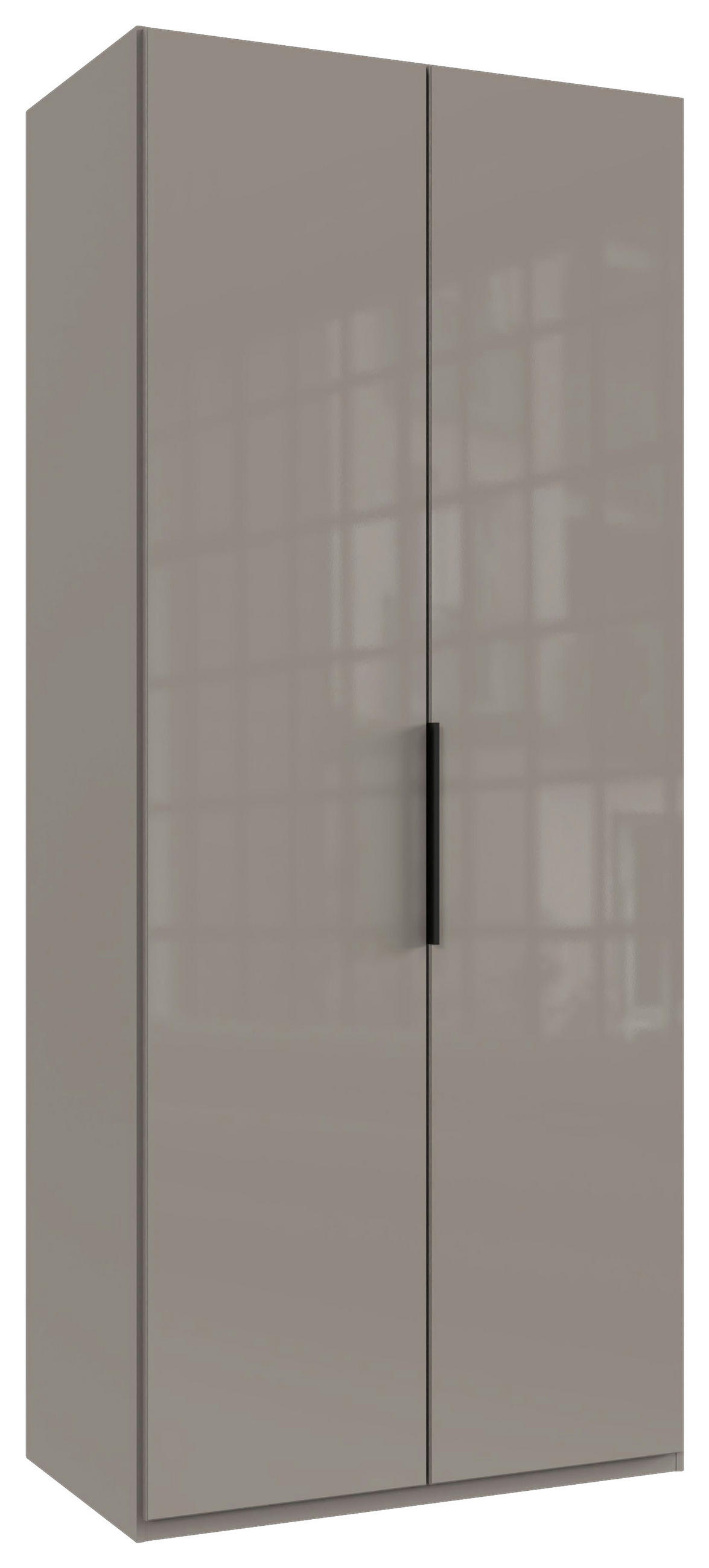 GARDEROB MED GÅNGJÄRNSDÖRRAR 100/236/58 cm 2-dörrar - sahara/svart, Klassisk, metall/trämaterial (100/236/58cm) - Hom`in