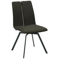 STUHL  Lederauswahl, Stoffauswahl, Typenauswahl Struktur  - Anthrazit/Graubraun, Design, Textil/Metall (50/92/64cm) - Venjakob