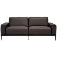 2,5-SITZER in Leder Dunkelbraun  - Dunkelbraun/Schwarz, Design, Leder/Metall (200/102/92cm) - Johann Jakob