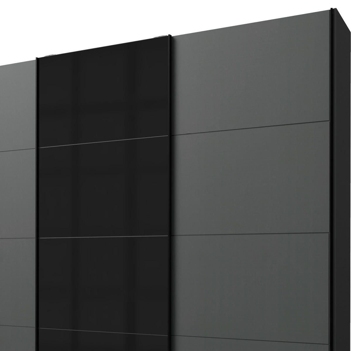 SCHWEBETÜRENSCHRANK 270/210/65 cm 3-türig Graphitfarben, Schwarz  - Graphitfarben/Schwarz, Basics, Holzwerkstoff/Metall (270/210/65cm) - Livetastic