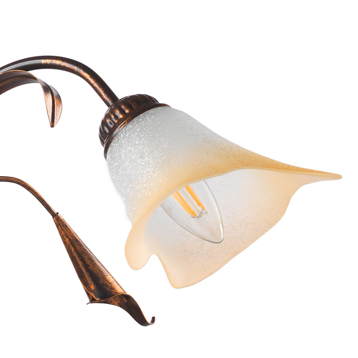 KRONLEUCHTER 60/100 cm   - Bronzefarben, Natur, Glas/Metall (60/100cm)