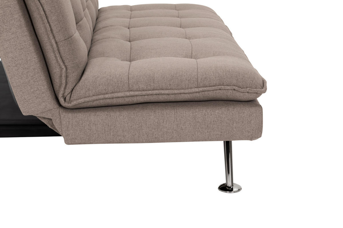 BÄDDSOFFA i linneimitation brun  - brun/silver, Basics, metall/textil (194/87/102cm) - MID.YOU