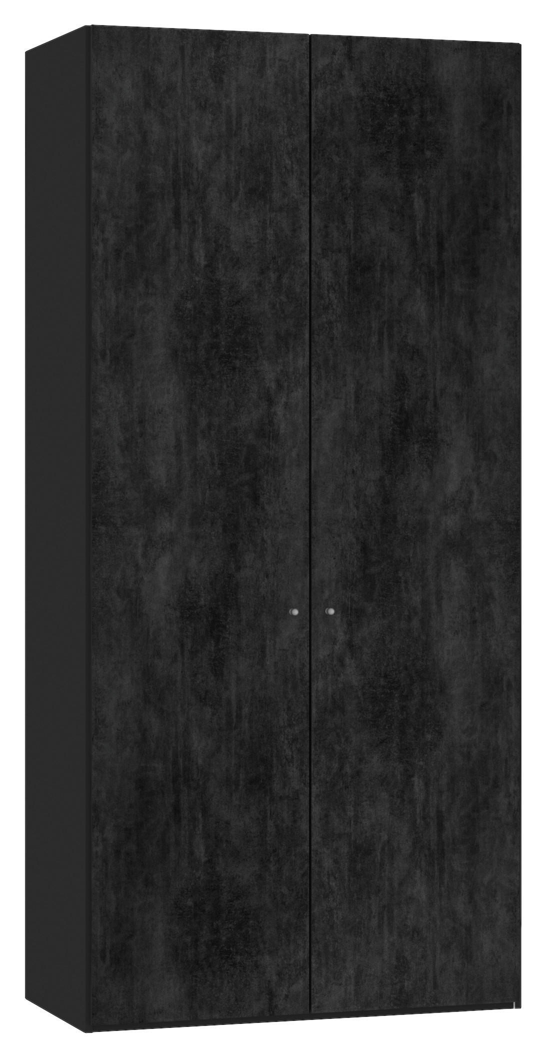 DREHTÜRENSCHRANK in Graphitfarben, Schwarz  - Silberfarben/Graphitfarben, Design, Holzwerkstoff/Metall (102/220/40cm) - Jutzler