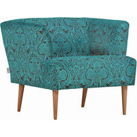 FÅTÖLJ i textil svart, turkos  - bokfärgad/turkos, Design, trä/textil (85/71/80cm) - MID.YOU