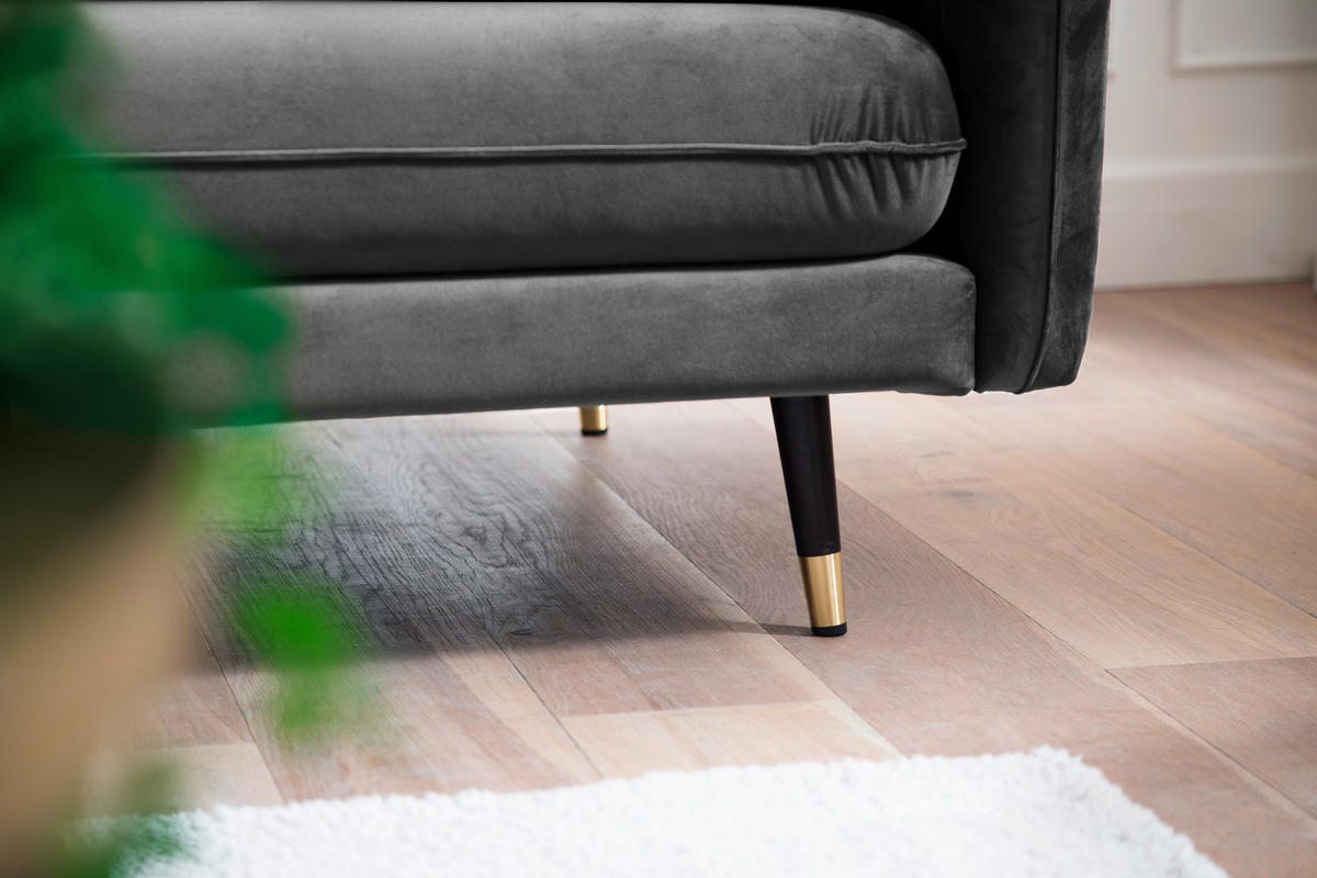 3-SITZER-SOFA ROSSANA-3S Sofa in Samt Anthrazit  - Anthrazit, MODERN, Textil (215/88/94cm) - MID.YOU