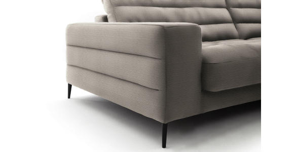 ECKSOFA in Cord Sandfarben  - Sandfarben/Schwarz, Design, Textil/Metall (296/207cm) - Dieter Knoll