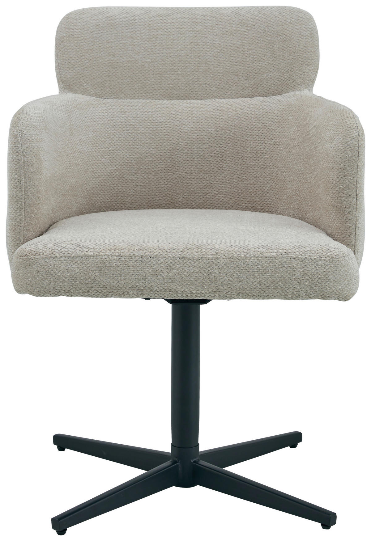 ARMLEHNSTUHL  in Eisen Webstoff  - Beige/Schwarz, KONVENTIONELL, Holz/Textil (58,5/85/63cm) - Livetastic