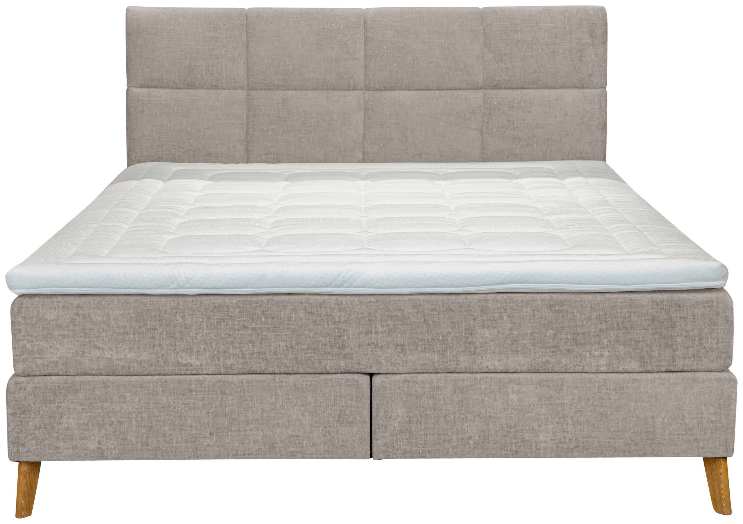 BOXSPRINGBETT 160/200 cm  in Taupe  - Taupe/Eichefarben, Konventionell, Holz/Textil (160/200cm) - Carryhome