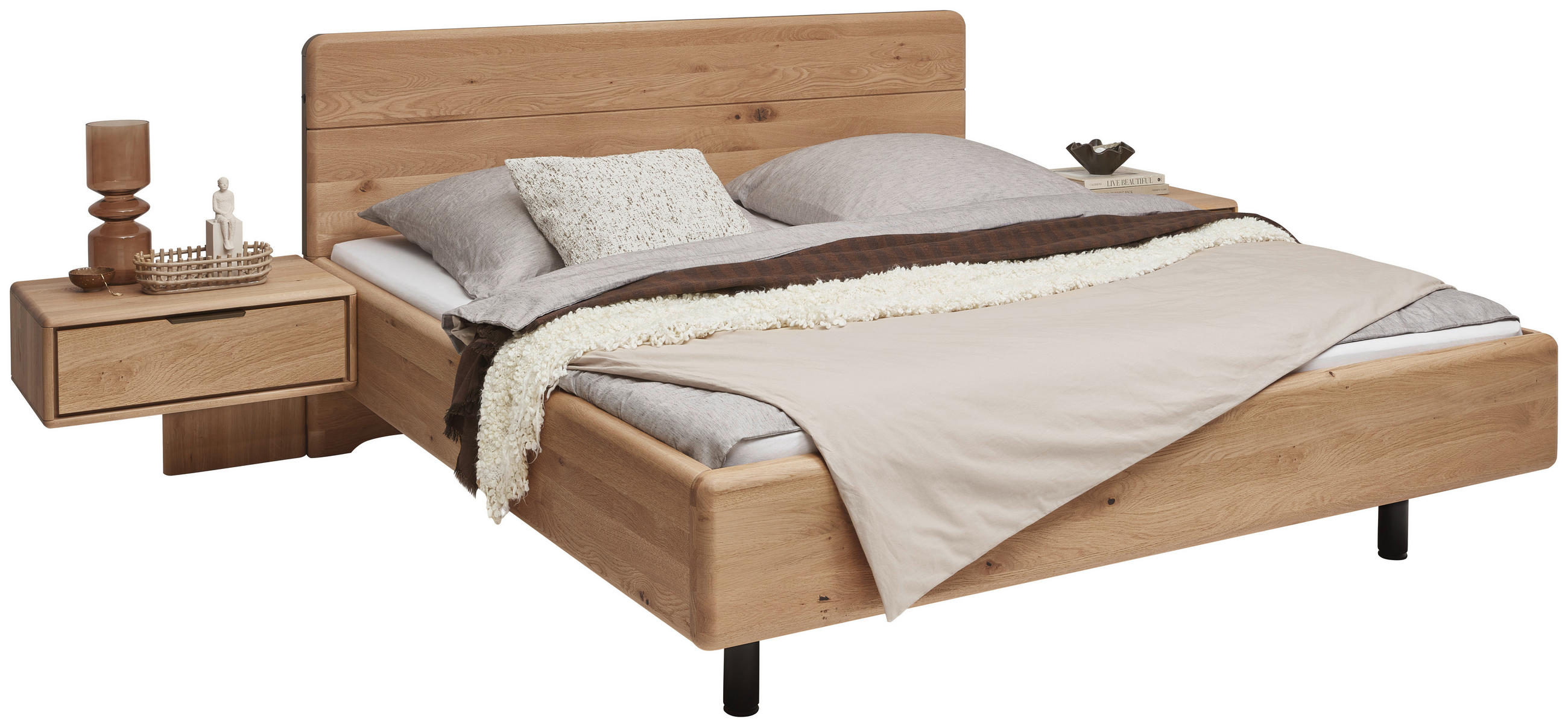 BETTANLAGE 180/200 cm  Wildeiche   - Wildeiche, Natur, Holz (180/200cm) - Valnatura