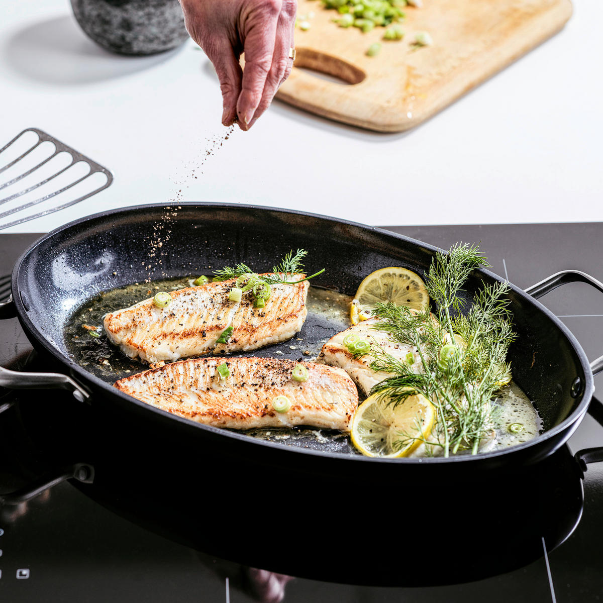FISCHPFANNE Copenhagen Keramikbeschichtung 40 cm  - Schwarz, Basics, Metall (40cm)