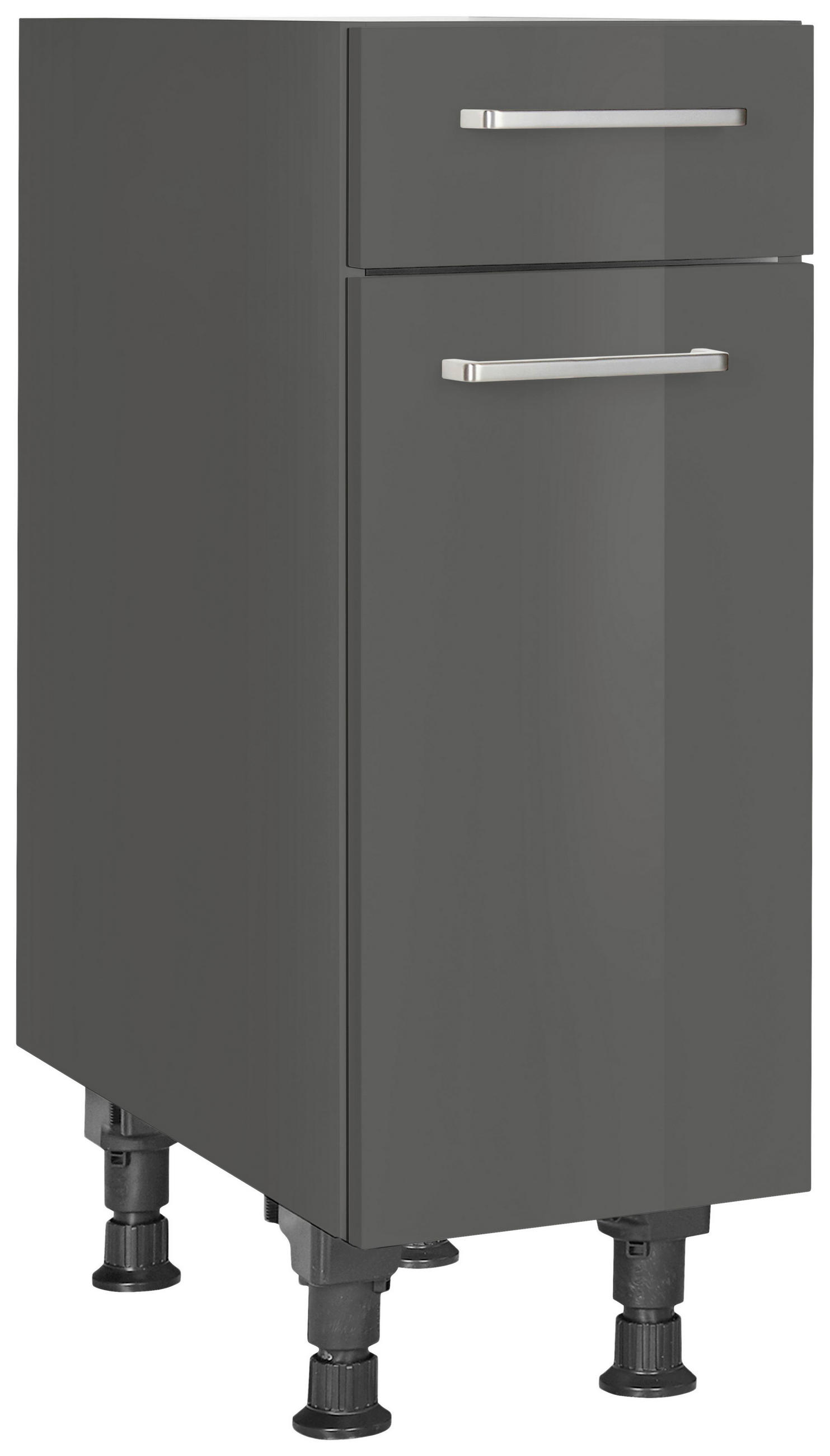 SCHUBKASTENUNTERSCHRANK 30/87/56 cm  in Schieferfarben  - Schieferfarben/Edelstahlfarben, MODERN, Holzwerkstoff/Metall (30/87/56cm) - Nobilia