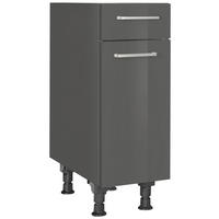 SCHUBKASTENUNTERSCHRANK 30/87/56 cm  in Schieferfarben  - Schieferfarben/Edelstahlfarben, MODERN, Holzwerkstoff/Metall (30/87/56cm) - Nobilia