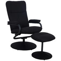 RELAXSESSELSET Leinenoptik Hocker    - Schwarz, MODERN, Textil/Metall (68/96.5/76cm) - P & B