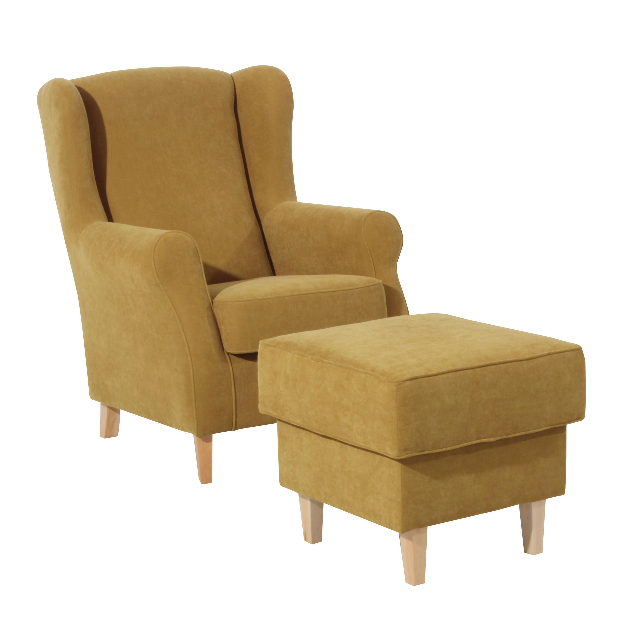 HOCKER in Textil Gelb  - Gelb/Buchefarben, Design, Holz/Textil (53/45/53cm) - Max Winzer