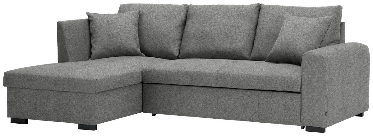 ECKSOFA in Webstoff Hellgrau  - Hellgrau/Schwarz, Design, Kunststoff/Textil (158/238cm) - Livetastic