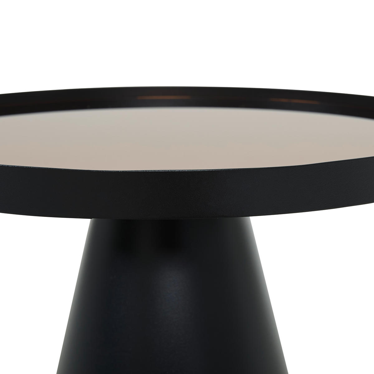 COUCHTISCH Spiegelglas 45,6/45,6/45 cm rund Braun, Schwarz  - Schwarz/Braun, Trend, Glas/Metall (45,6/45,6/45cm) - Novel