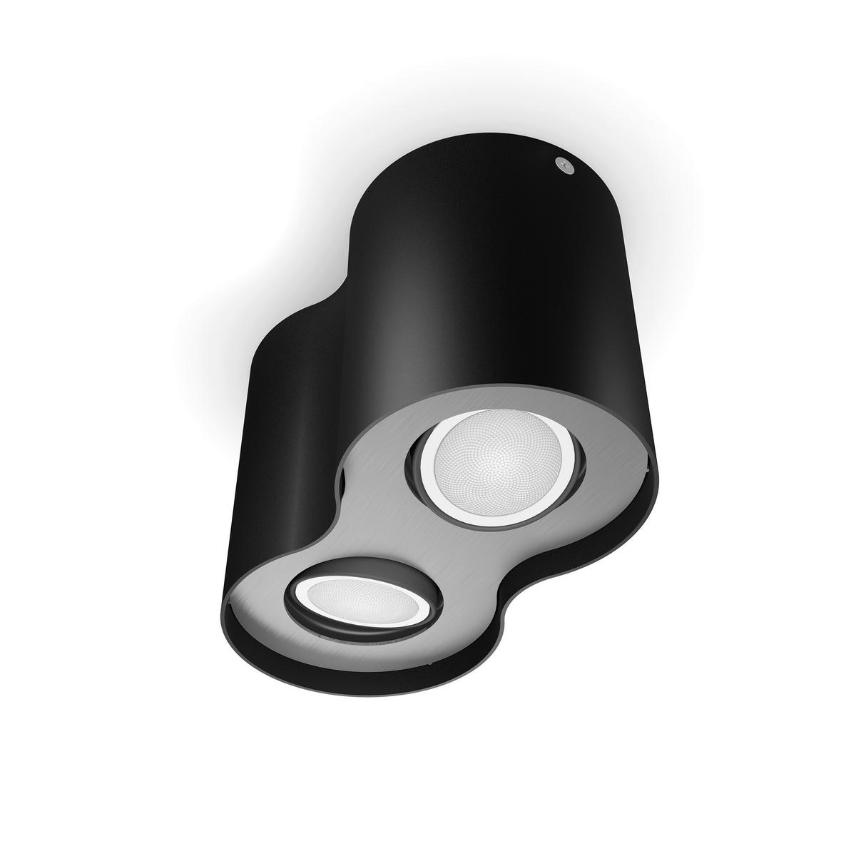 LED-STRAHLER Pillar 19,3/12/10,3 cm   - Schwarz, Basics, Metall (19,3/12/10,3cm) - Philips HUE
