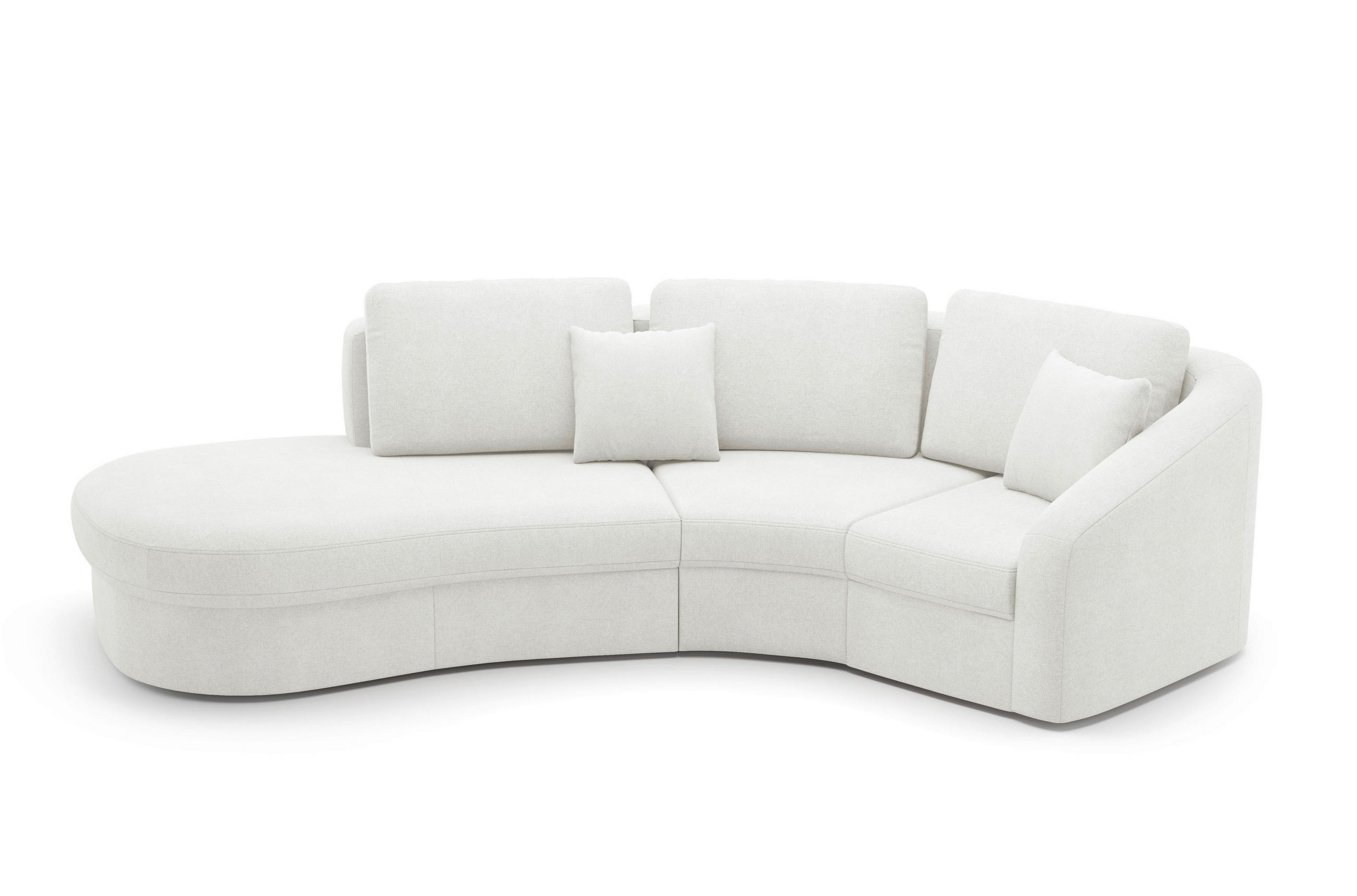 ECKSOFA in Mikrofaser Weiss  - Weiss/Schwarz, Modern, Kunststoff/Textil (230/266cm) - Sit & More