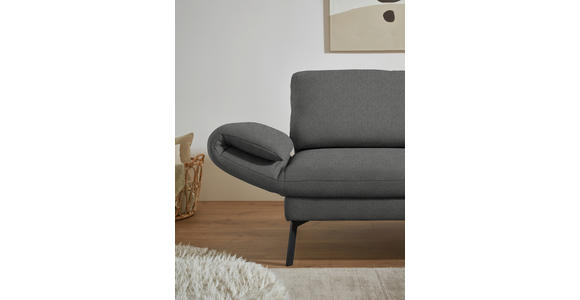 ECKSOFA  in Flachgewebe Dunkelgrau  255-365/175-224 cm  - Dunkelgrau/Schwarz, Design, Textil/Metall (255-365/175-224cm) - Dieter Knoll