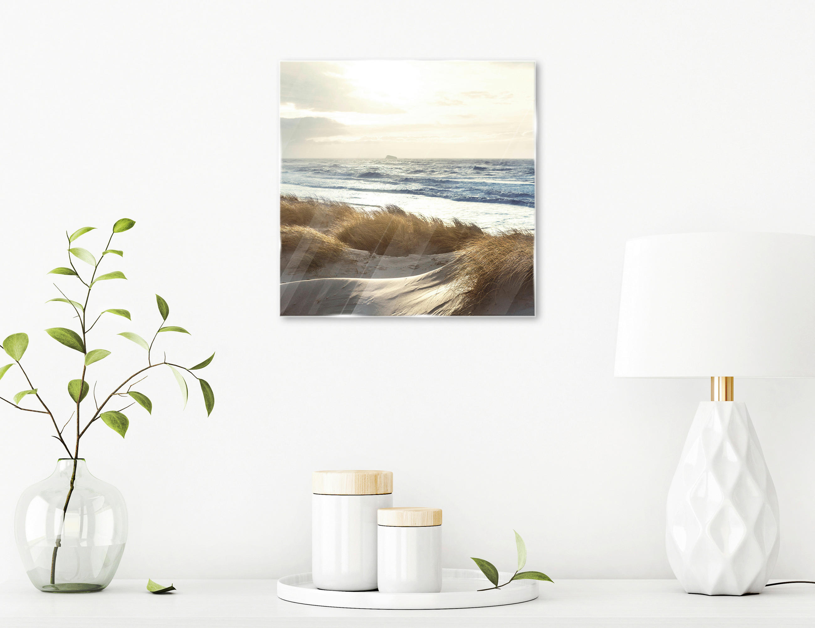 GLASBILD Strand & Meer  - Multicolor, Natur, Glas (30/30/1,40cm) - Euroart
