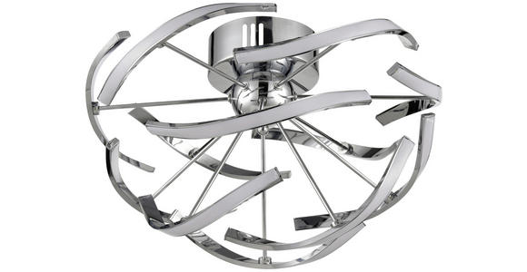 Led Deckenleuchte Melissa Ø 46 cm Geschwungen - Chromfarben, MODERN, Kunststoff/Metall (46/30cm) - Luca Bessoni
