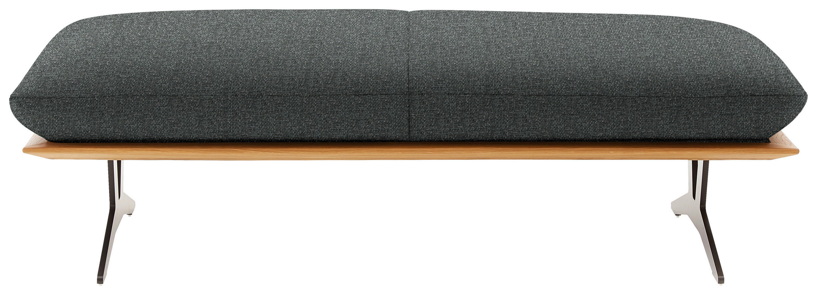 HOCKERBANK in Holz, Textil Grau  - Schwarz/Grau, Design, Holz/Textil (150/43/60cm) - Dieter Knoll