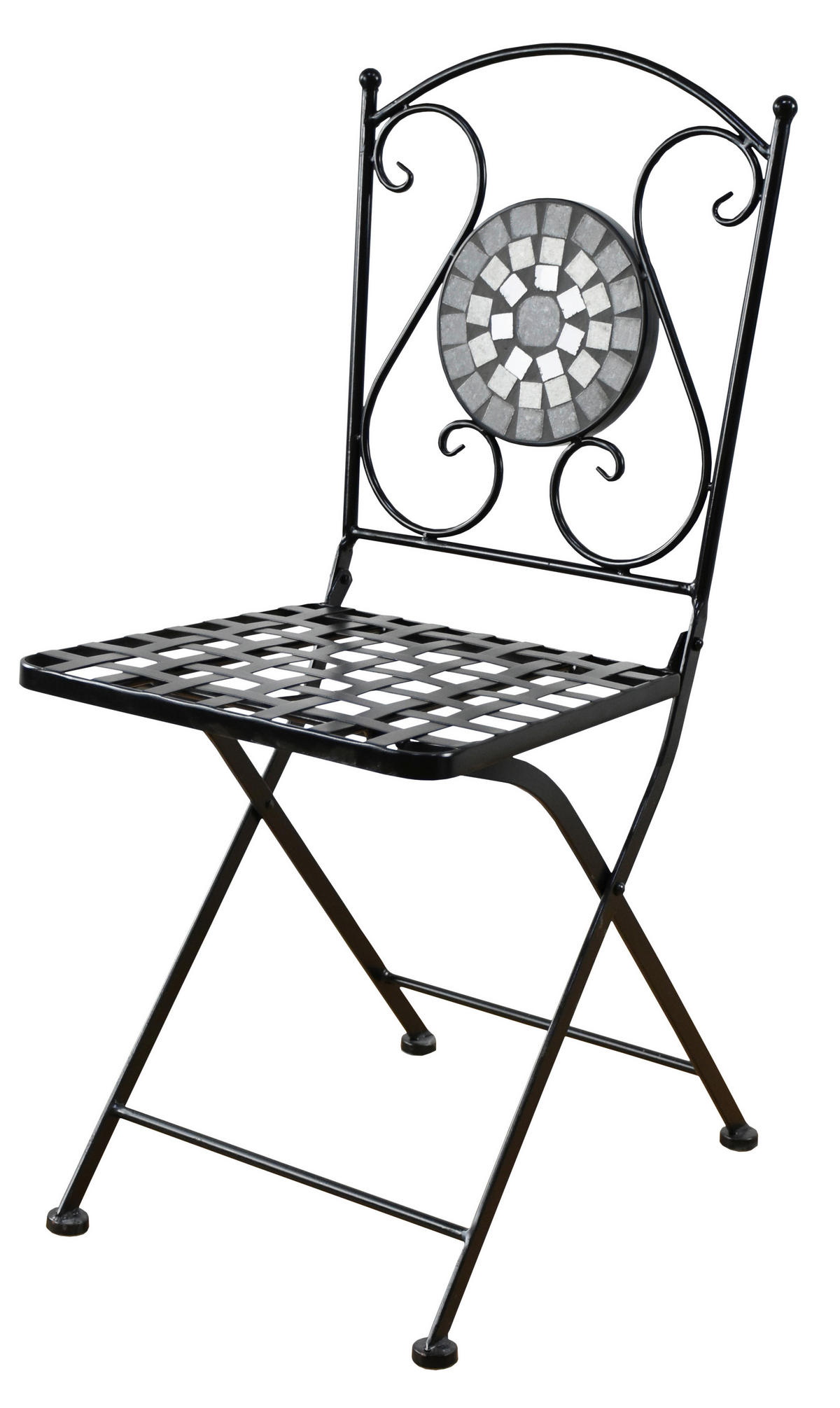 BALKONSET   - Schwarz/Weiß, MODERN, Stein/Metall - Gardenson
