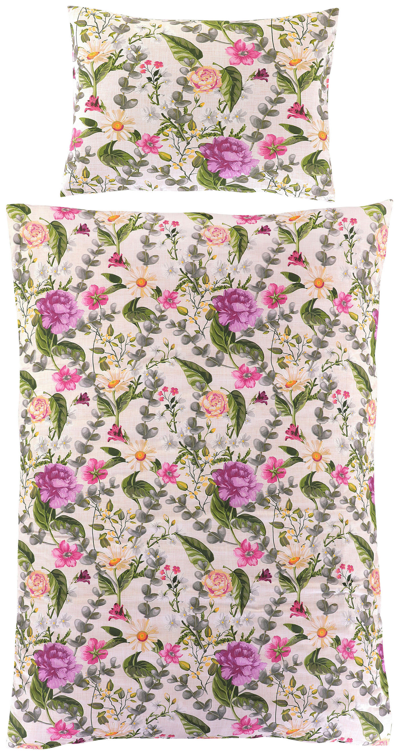 Bettwäsche 140x200 cm Ilse Renforce, Blumdendessin