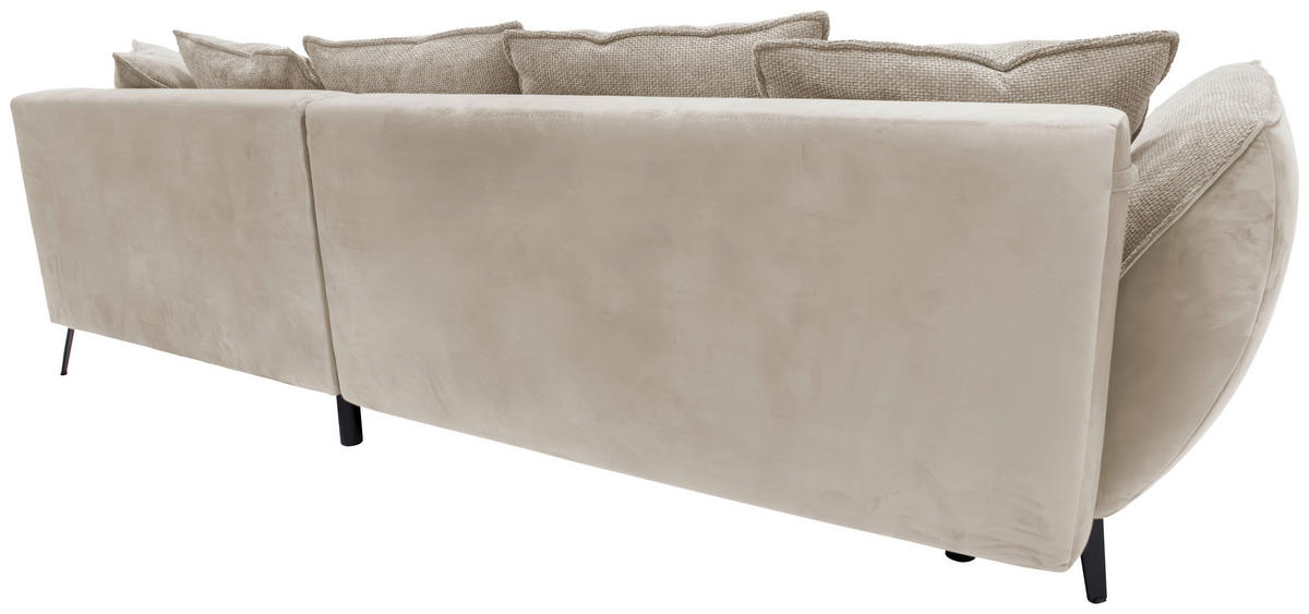 ECKSOFA in Struktur Beige, Hellbraun  - Hellbraun/Beige, Design, Textil/Metall (282/187cm) - Livetastic
