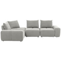 ECKSOFA in Velours Greige  - Greige/Schwarz, Design, Kunststoff/Textil (236/326cm) - Xora