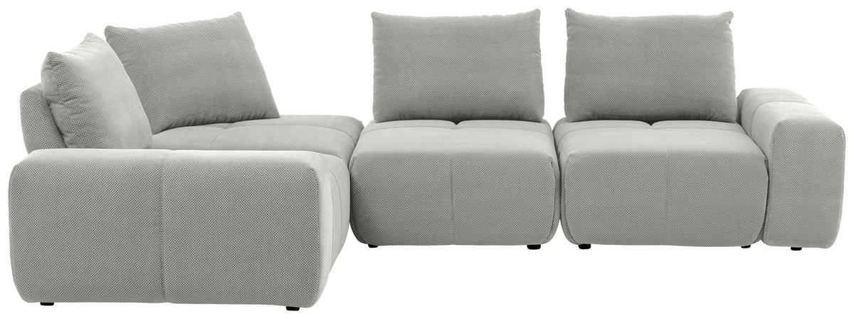 ECKSOFA in Velours Greige  - Greige/Schwarz, Design, Kunststoff/Textil (236/326cm) - Xora