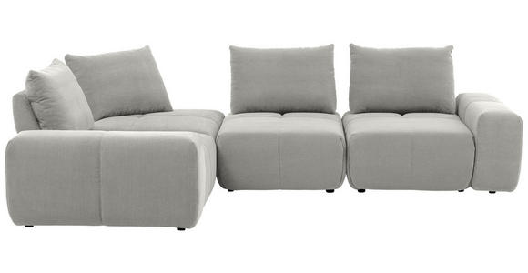 ECKSOFA in Velours Greige 236/326 cm - Greige/Schwarz, Design, Kunststoff/Textil (236/326cm) - Xora