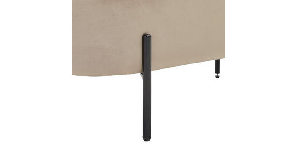 TRUHENBANK 95/43/36 cm Samt Schwarz, Graubraun - Graubraun/Schwarz, MODERN, Textil/Metall (95/43/36cm) - Novel