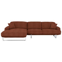 ECKSOFA Lesina Rostfarben Webstoff  - Rostfarben, Design, Textil/Metall (184/304cm) - Dieter Knoll