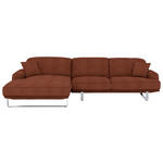 ECKSOFA Lesina in Webstoff Rostfarben  184/304 cm  - Rostfarben, Design, Textil/Metall (184/304cm) - Dieter Knoll
