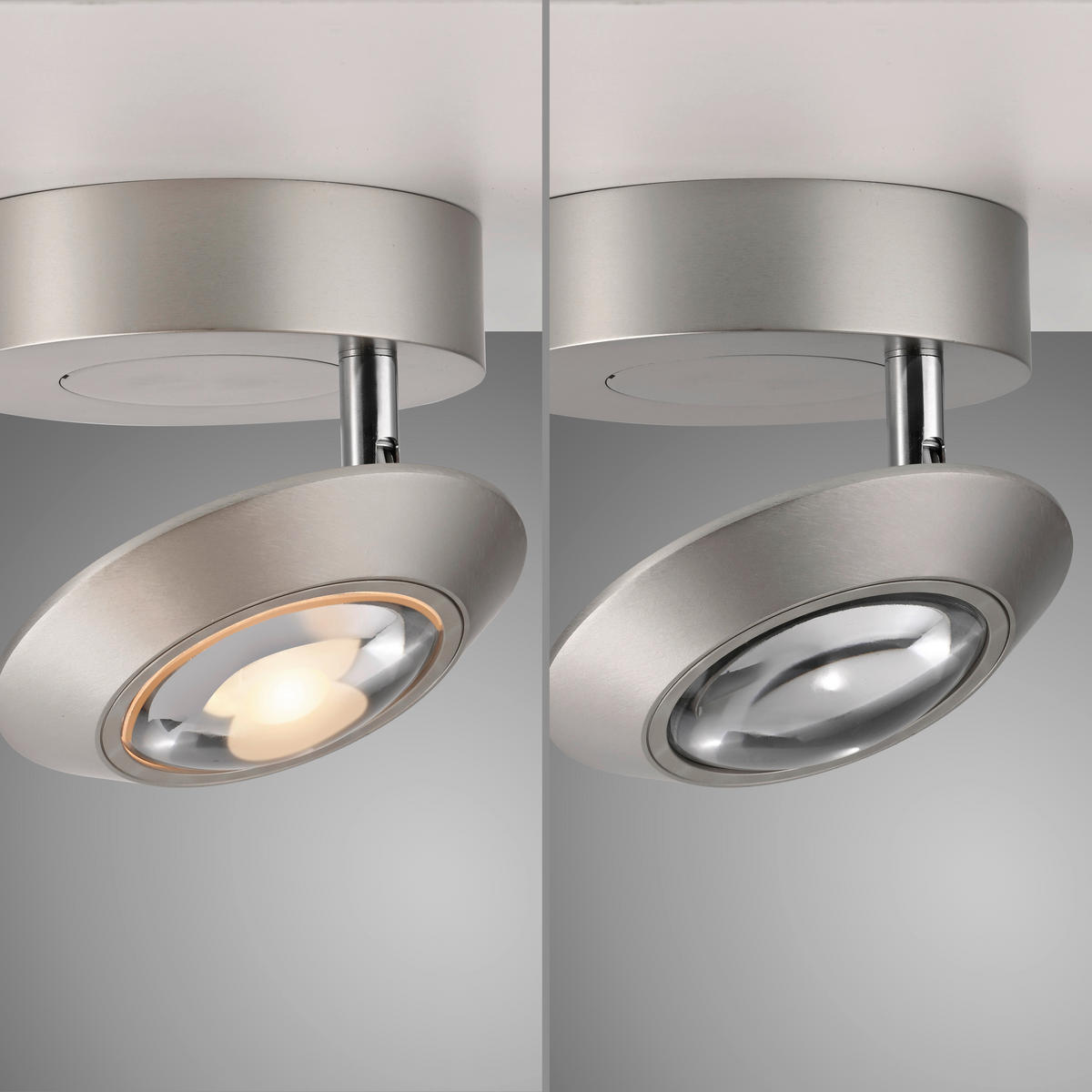 LED-DECKENLEUCHTE Oculis 26/21/20 cm   - Alufarben, MODERN, Glas/Kunststoff (26/21/20cm) - Neuhaus PURE