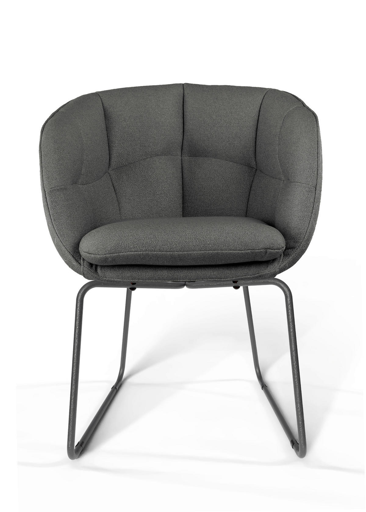 ARMLEHNSTUHL  Beinauswahl, Stoff-/Lederauswahl Jacquard  Graphitfarben  - Graphitfarben/Schwarz, Design, Textil/Metall (62/81/63cm) - Dieter Knoll