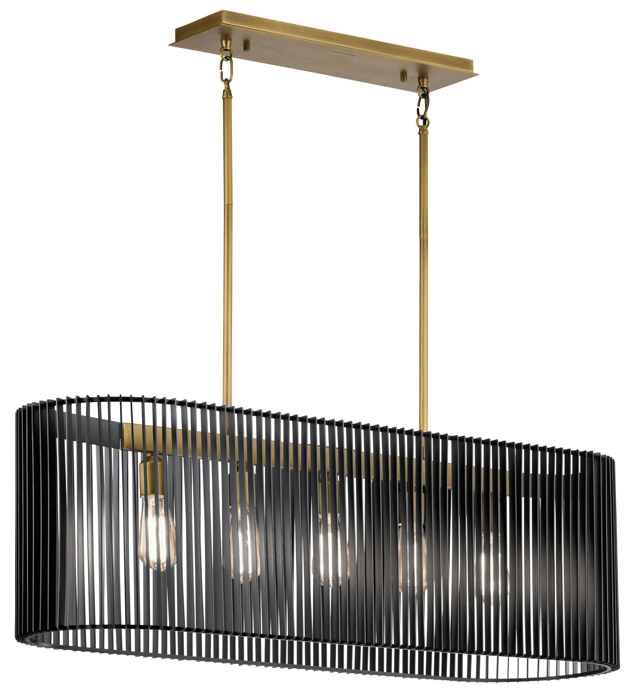 KRONLEUCHTER   - Messingfarben/Schwarz, Basics, Metall (101/30,5/45cm) - Elstead Lighting