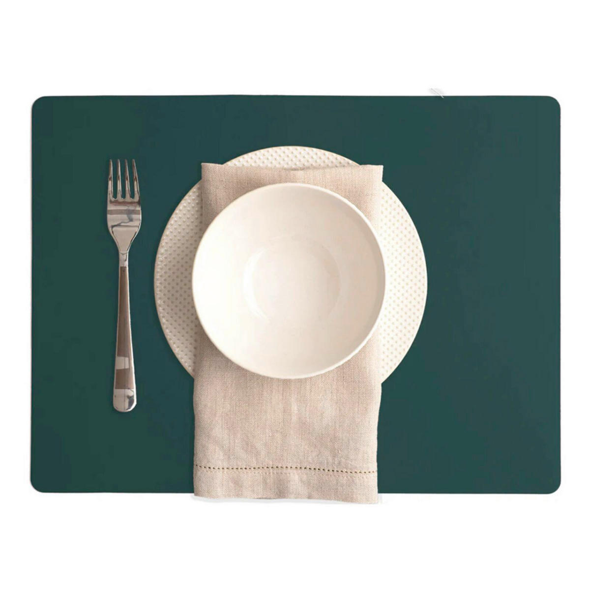 TISCHSET Leder Waldgrün  - Waldgrün, Basics, Leder (40/30/0.2cm)