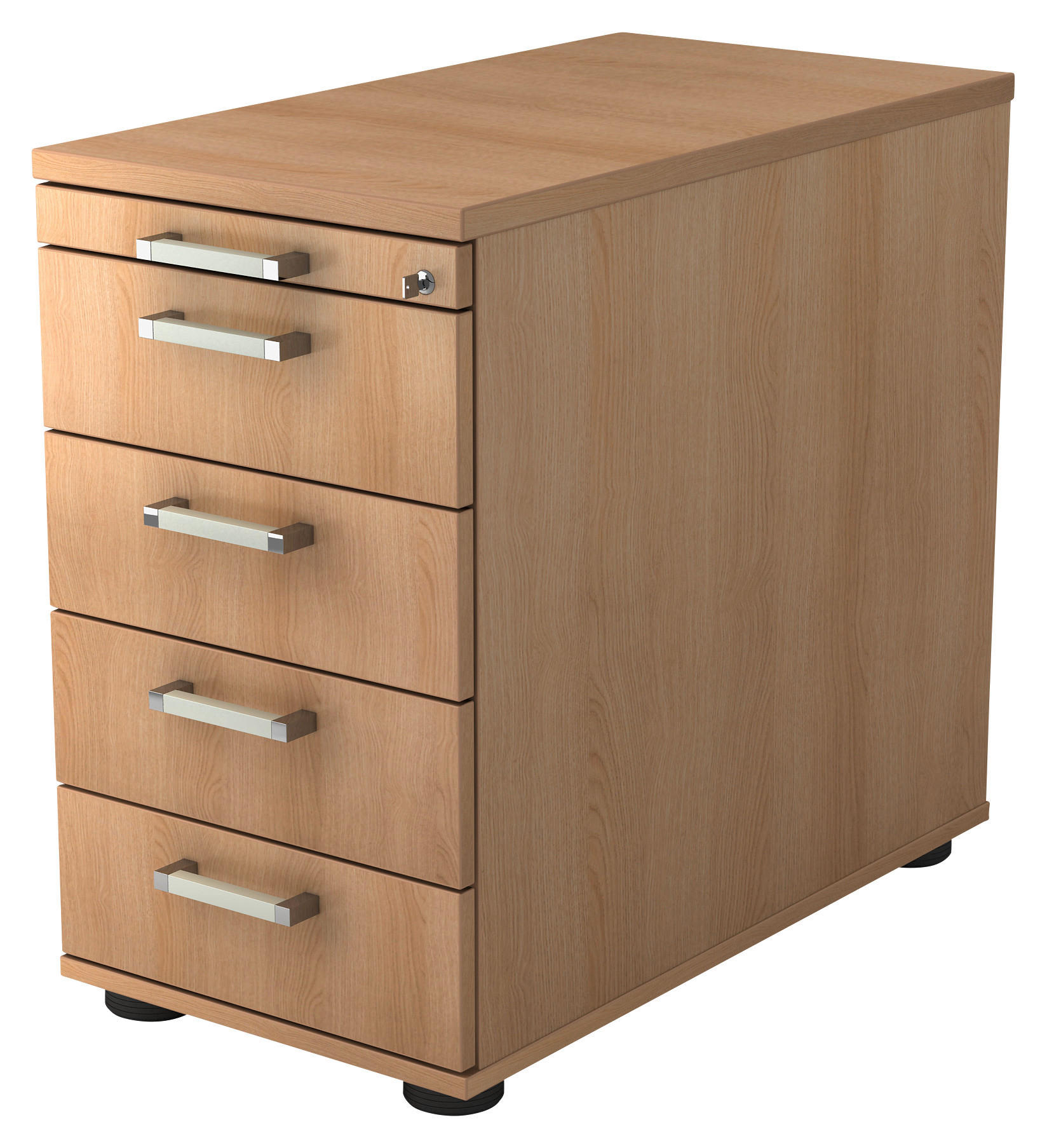 ANSTELLCONTAINER 42.8/72-76/80 cm  - Chromfarben/Eichefarben, KONVENTIONELL, Holzwerkstoff/Kunststoff (42.8/72-76/80cm) - Venda