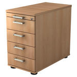 ANSTELLCONTAINER 42.8/72-76/80 cm  - Chromfarben/Eichefarben, KONVENTIONELL, Holzwerkstoff/Kunststoff (42.8/72-76/80cm) - Venda