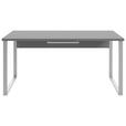 SCHREIBTISCH 70/160/75 cm  in Silberfarben, Dunkelgrau  - Dunkelgrau/Silberfarben, MODERN, Holzwerkstoff/Metall (70/160/75cm) - Novel